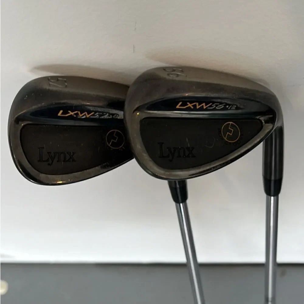 Two (2) Lynx 52 & 56 degree RH Golf Club pitching wedge steel shaft Box Groove